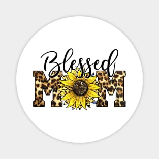 Blessed Mom Leopard   Blessed Mom Sunflower Magnet